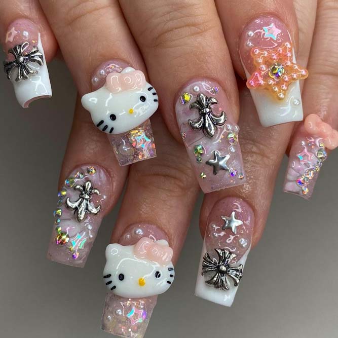 Hello Kitty Cute Birthday Nails