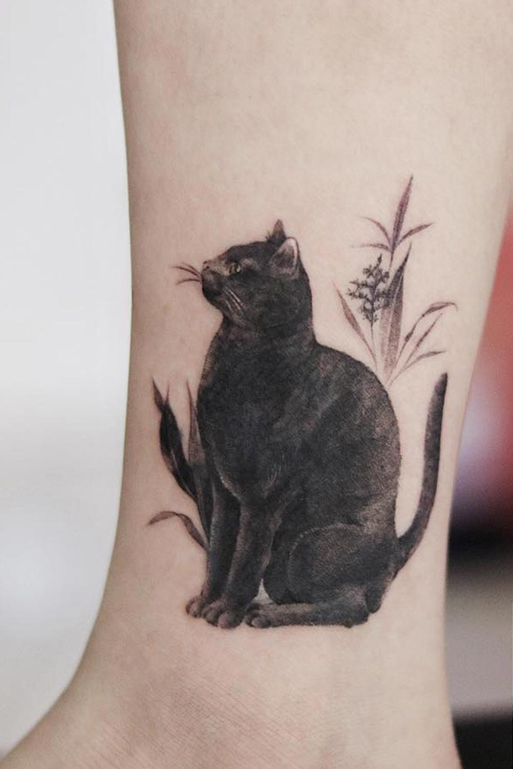 Black Cat Tattoo Design