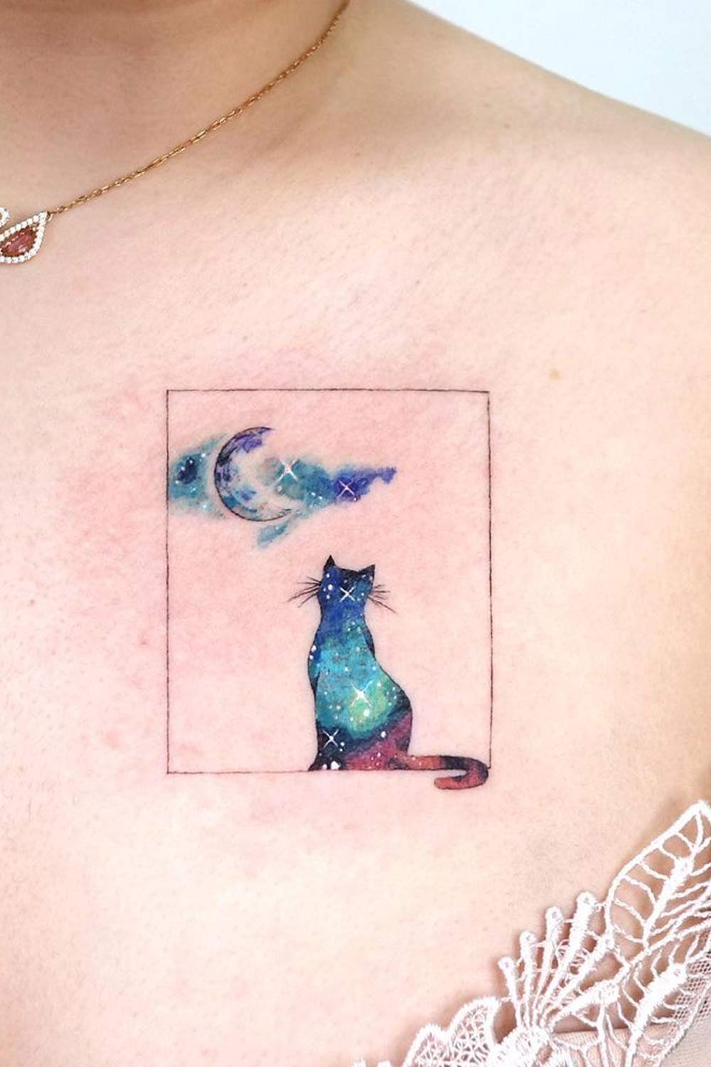 Watercolor Galaxy Cat