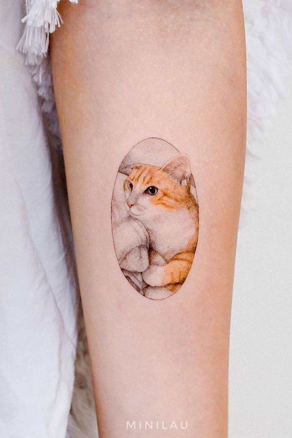 Red Cat Portrait Tattoo