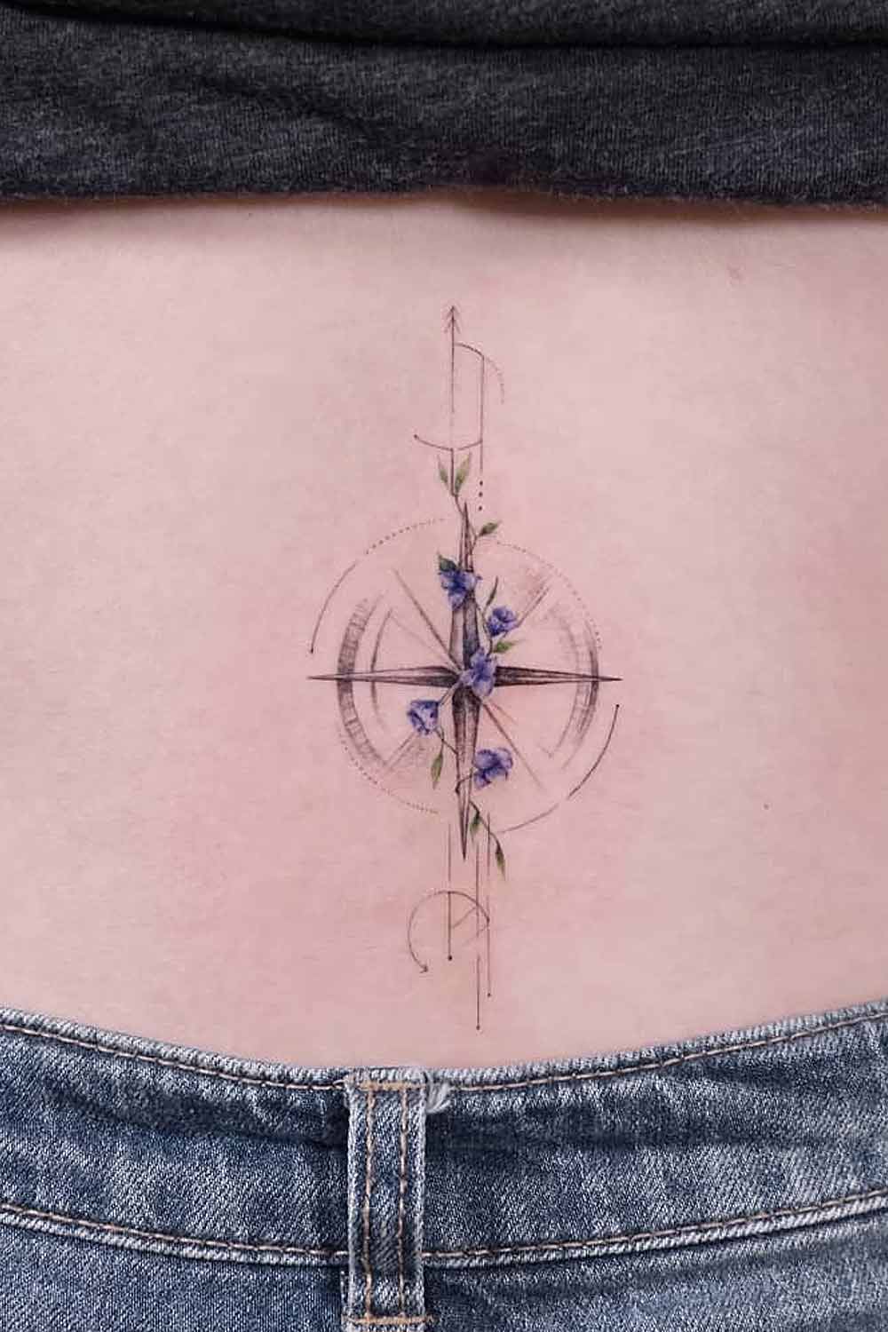 compass tattoo back