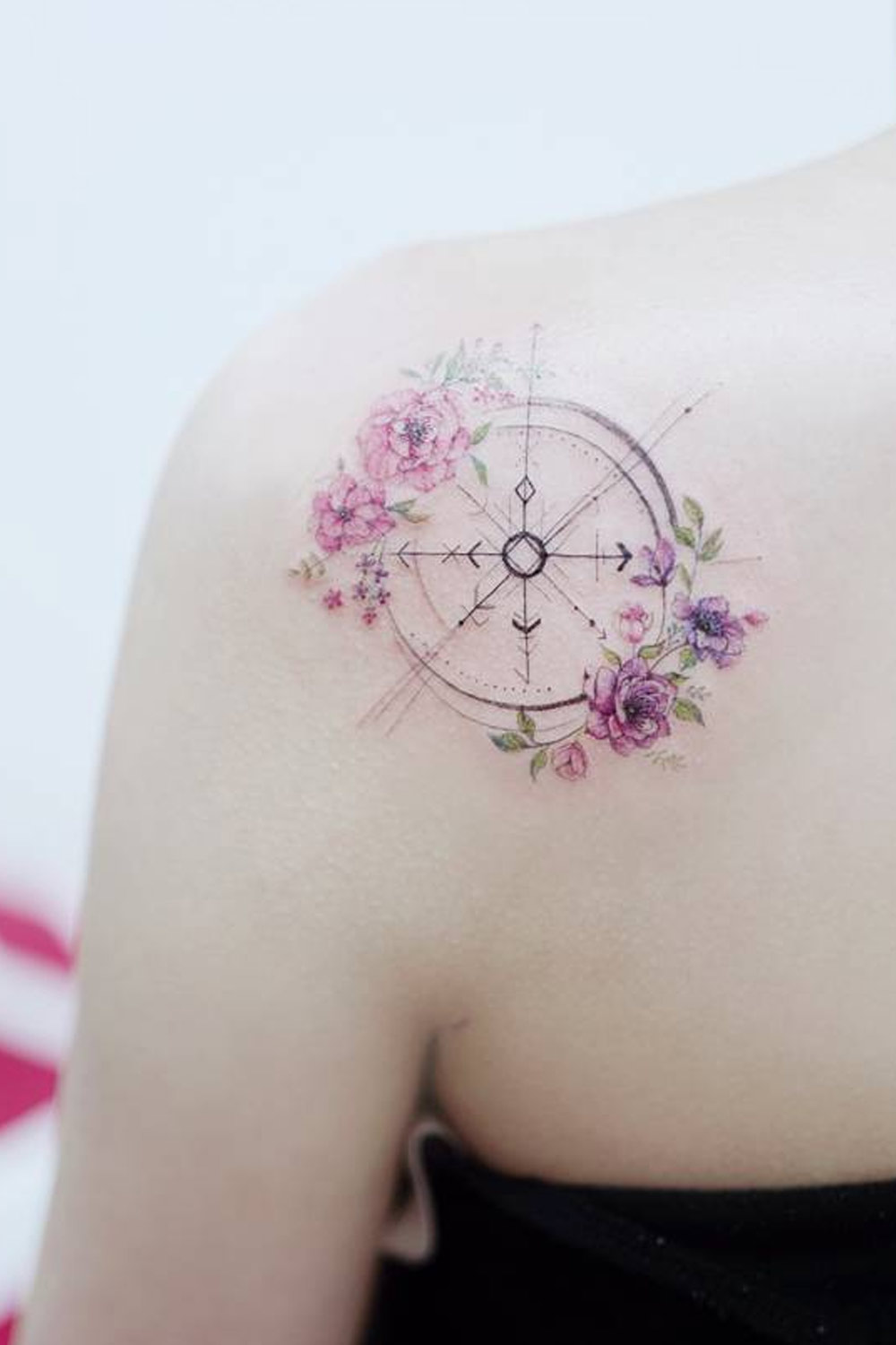 Shoulder Compass Design Tattoo