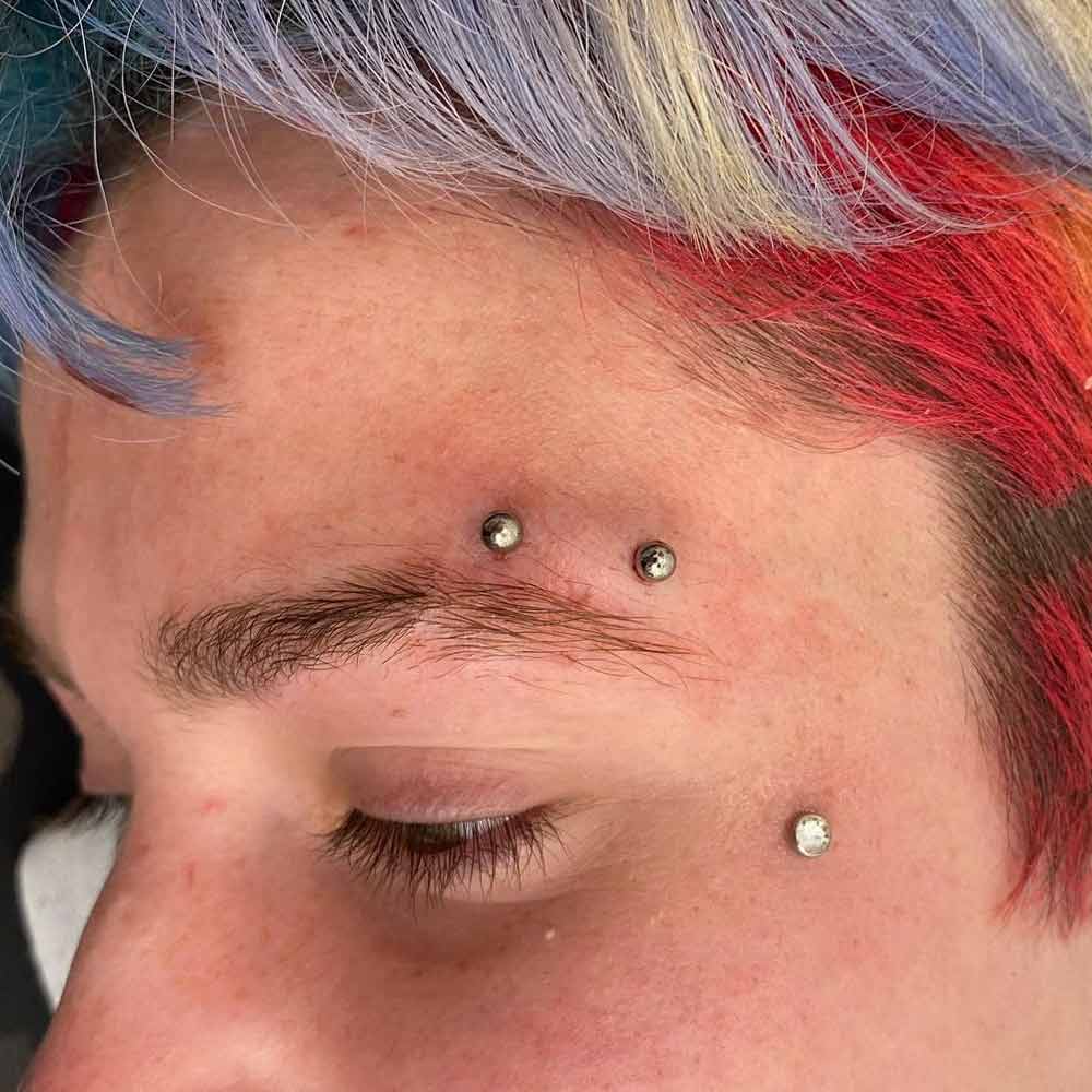 Horizontal Eyebrow Piercing