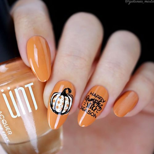 Pumpkin Orange Nail Color For Fall