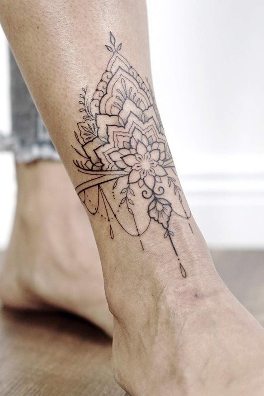 Ankle Mandala Tattoo Design