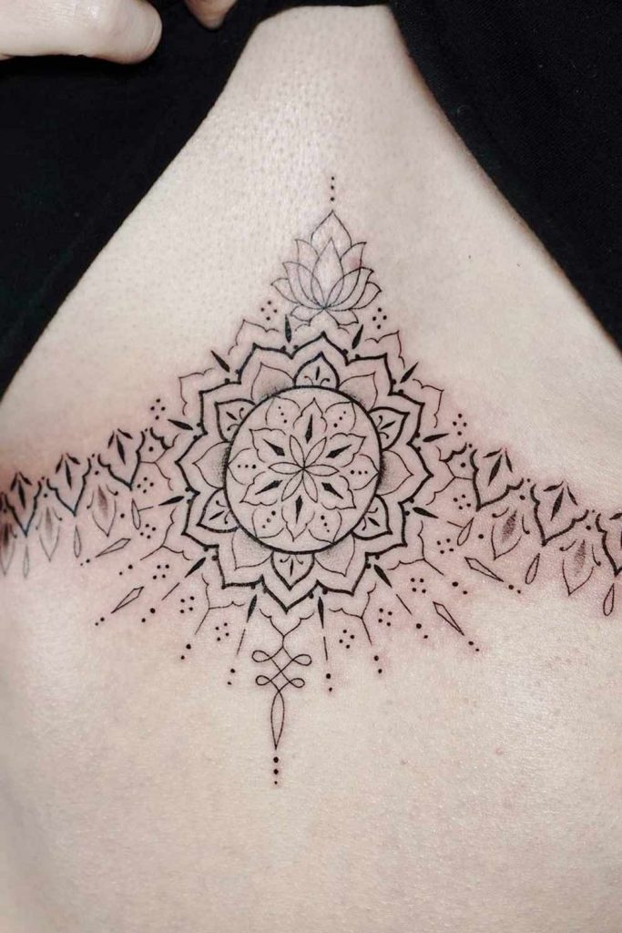 Mandala Sternum Tattoo