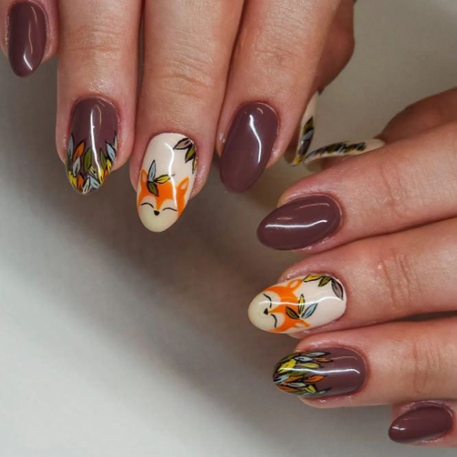 Wholesale & Custom Fall Nail Art, Cute Fall Nails, Coquelicot - HUIZI