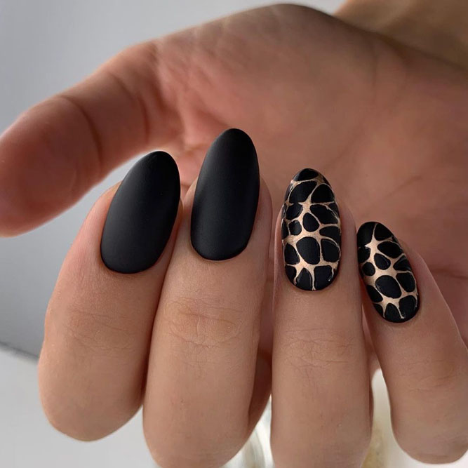 Matte Black Nails for Fall