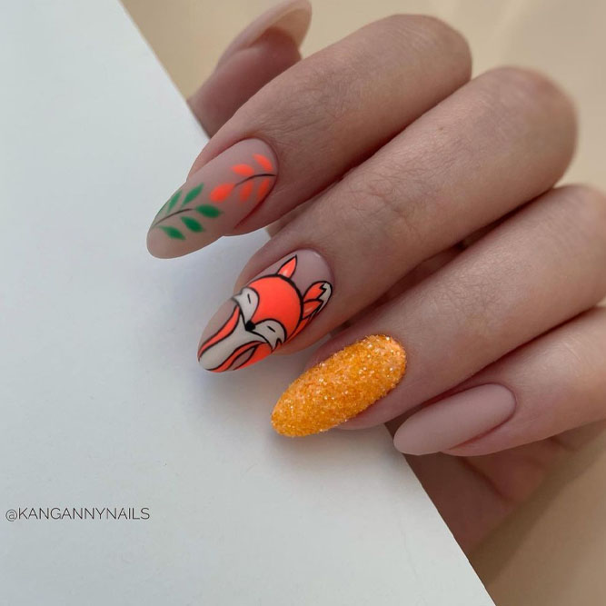 Cute Foxy Fall Nails