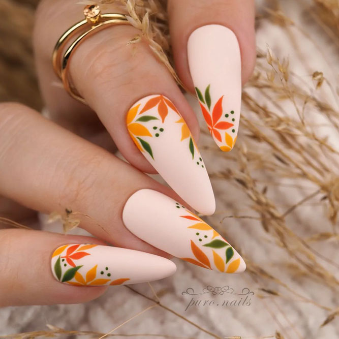 Leaves Fall Nails Designs