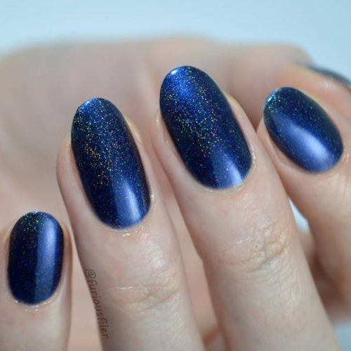 Metallic Blue Nails