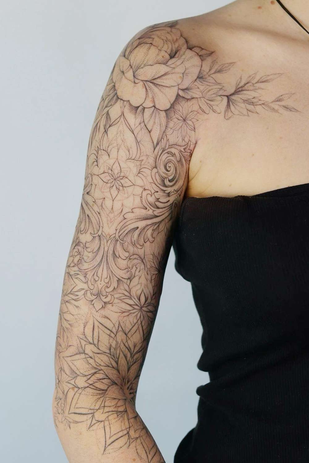 Dotwork Half Sleeve Tattoo Ideas