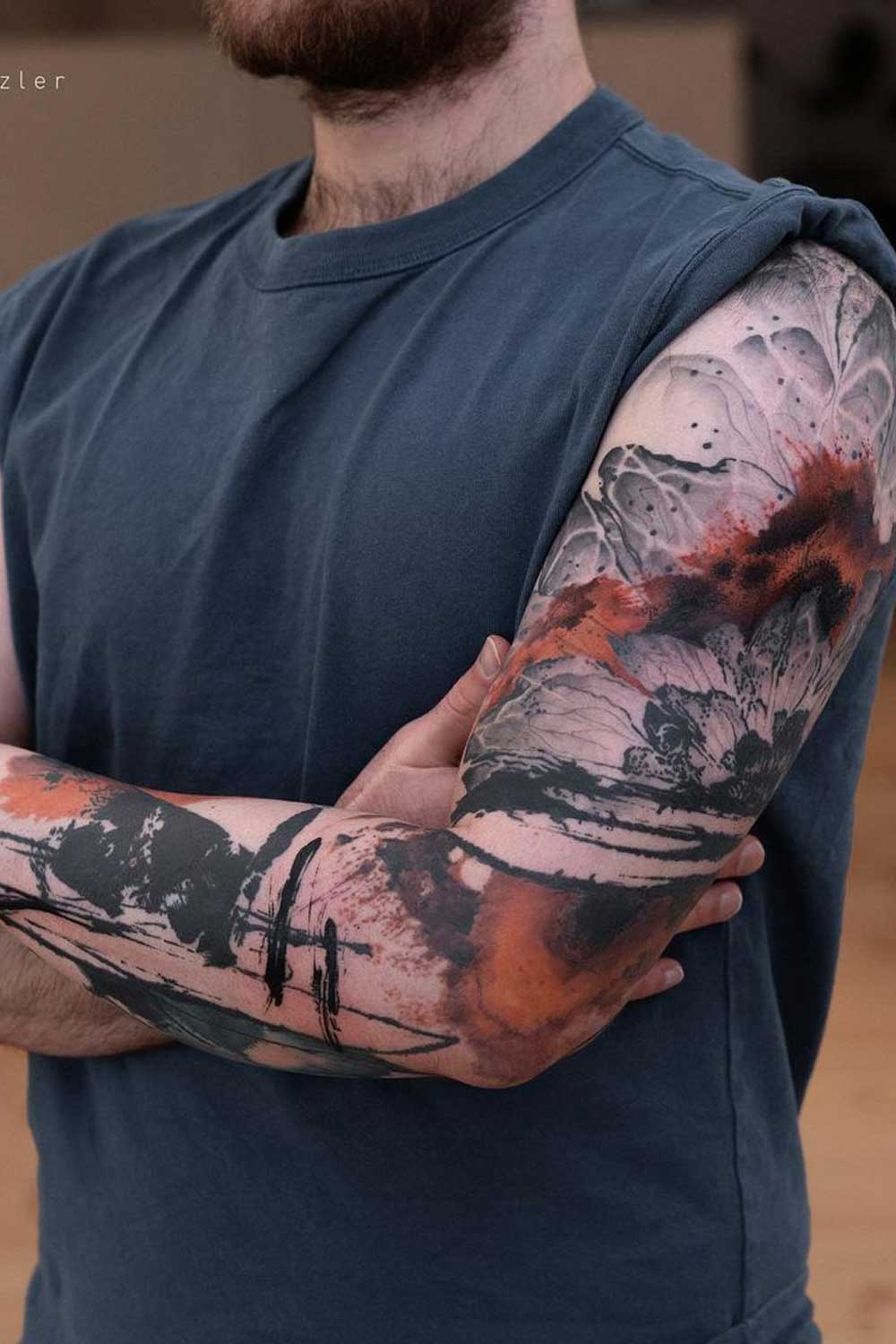 Trash Polka Tattoo Sleeve Style