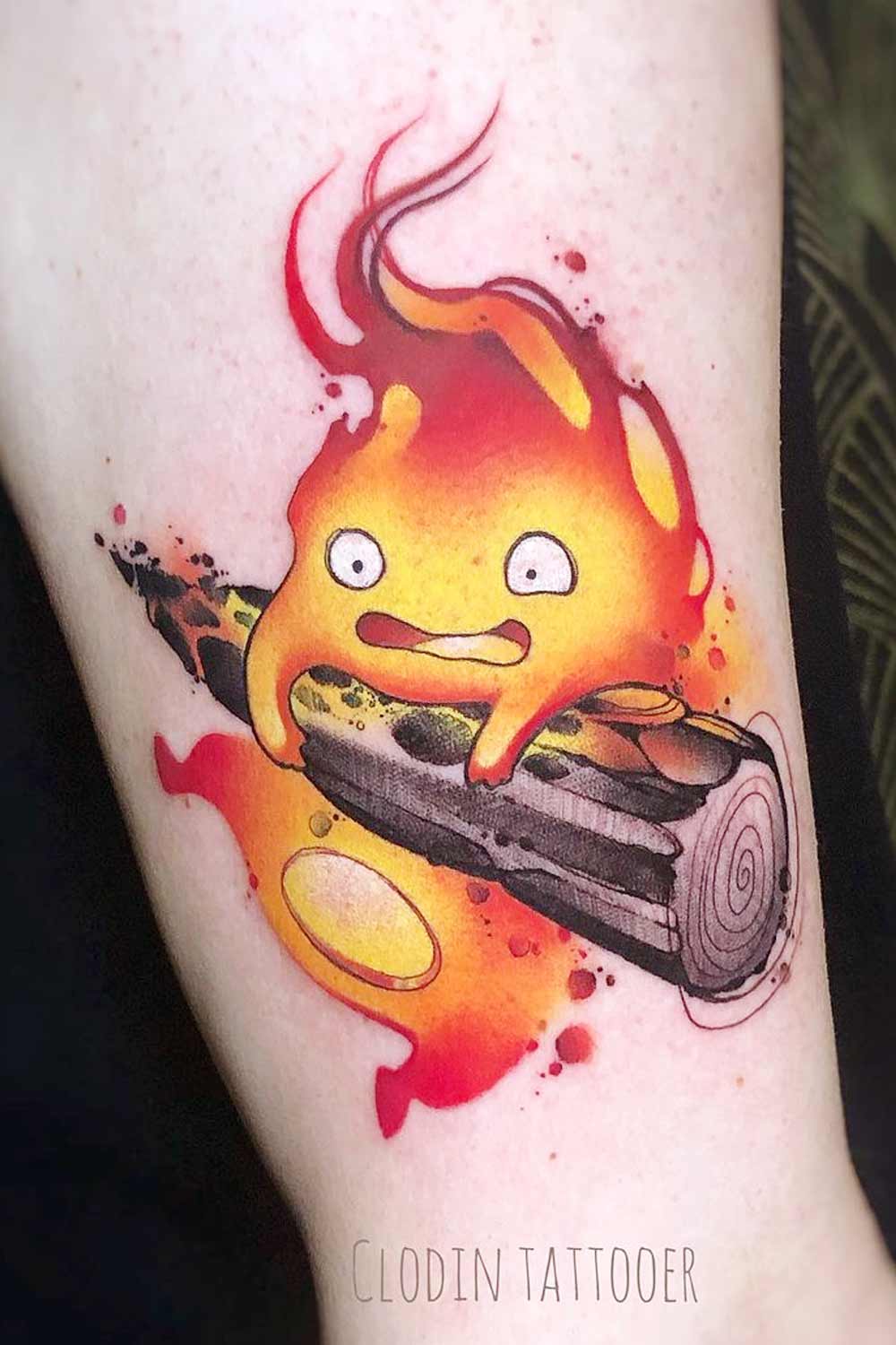 Calcifer from Howl's Moving Castle Tattoo Ideas