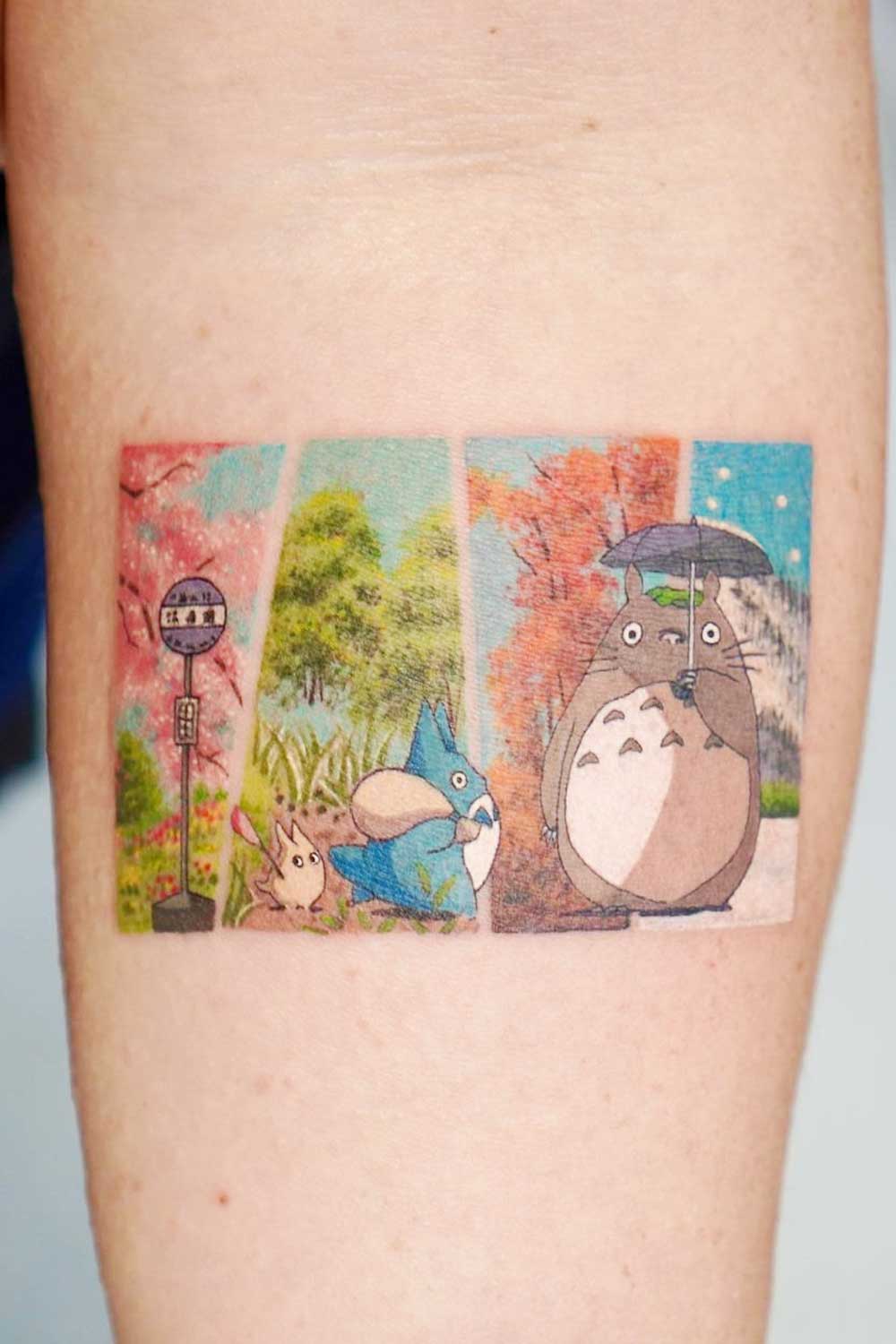 Totoro Anime Tattoo Design
