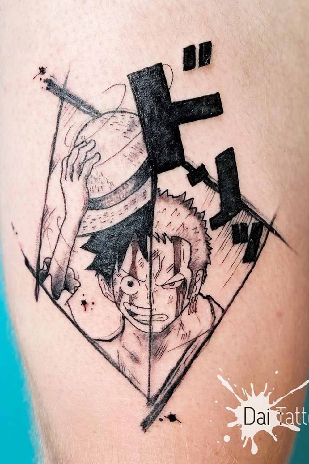 Luffy & Zoro One Piece Tattoo Design