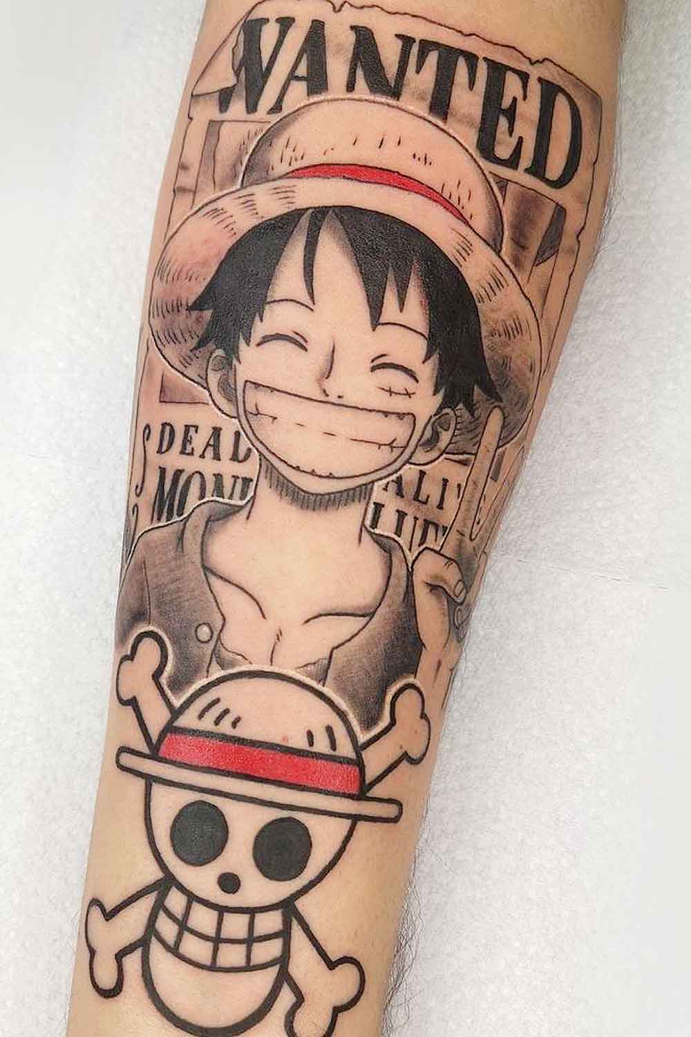 Monky D Luffy One Piece Anime Theme Tattoo