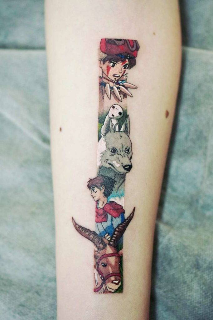 Princess Mononoke Anime Tattoo