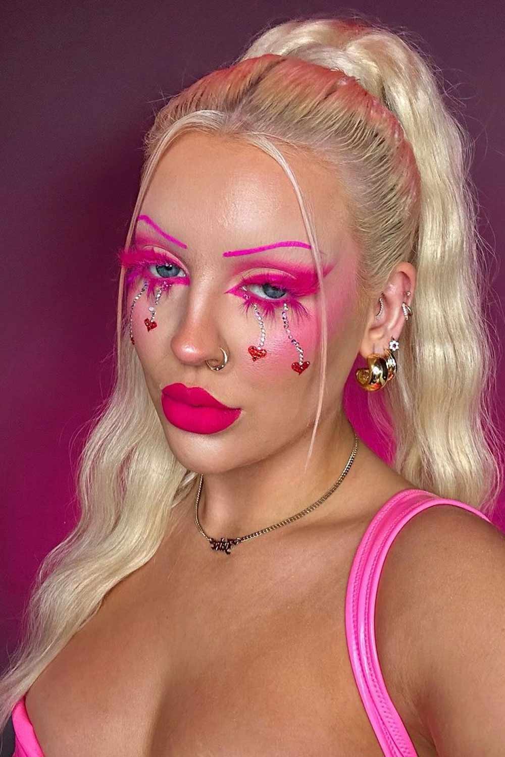 Barbie Halloween Makeup with Hearts