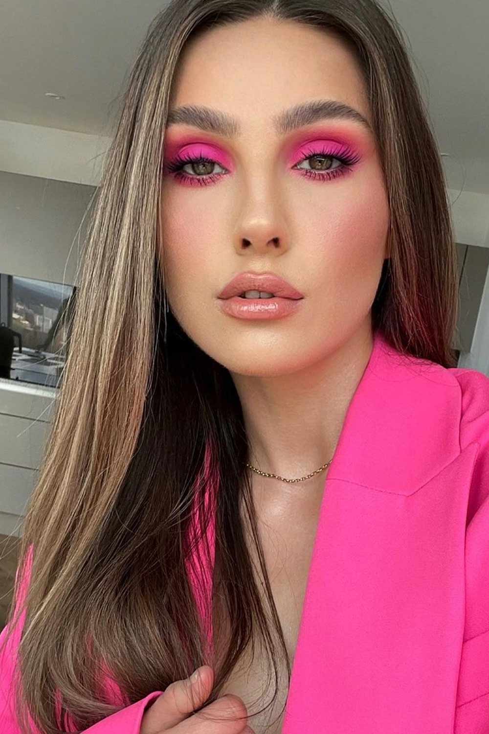 Pink Smokey Eye Makeup for Barbie Look