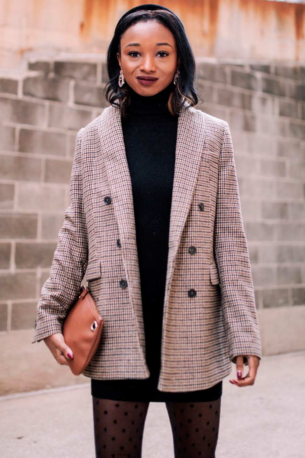School Outfits With Checkered Blazer