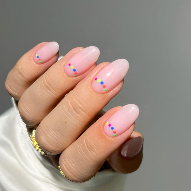 Dotted Half Moons Nails