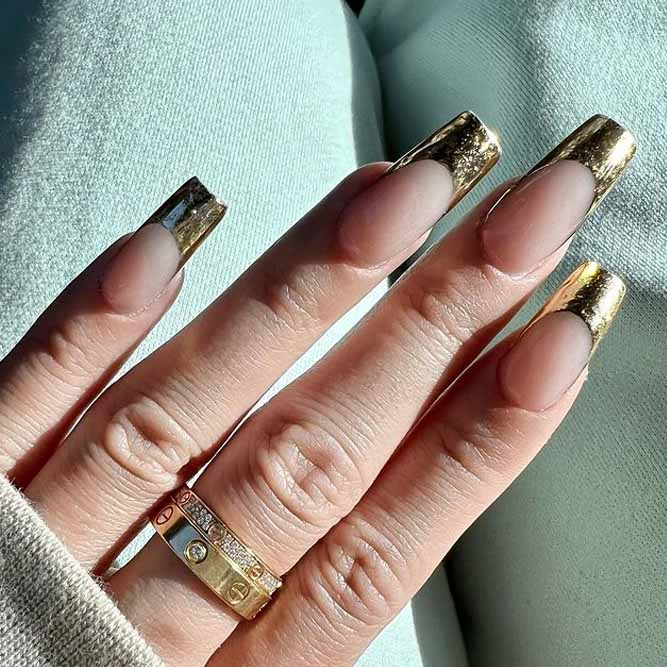 Golden French Tips