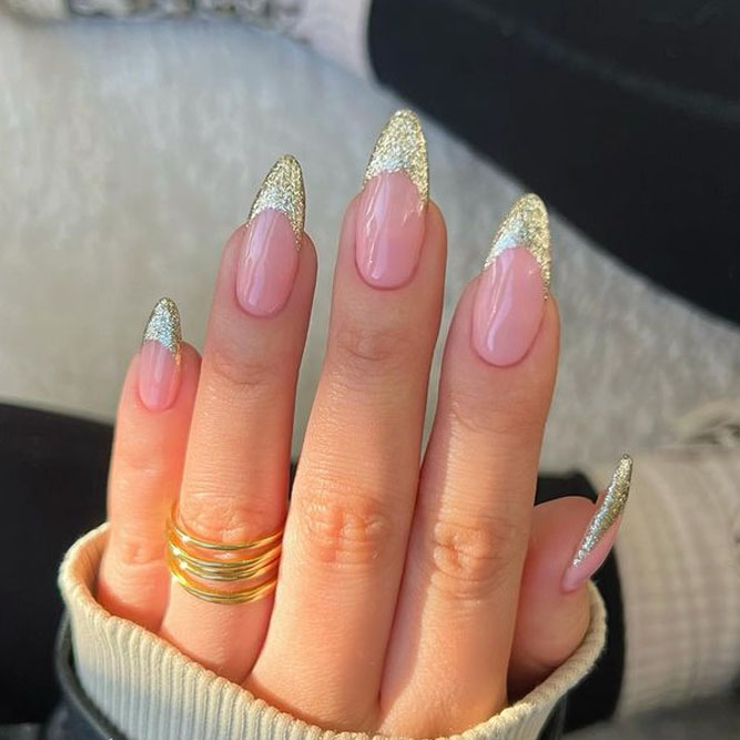 Get your sparkle on with a glitter French manicure | Get your sparkle on  with a glitter French manicure | By MetDaan Nails | Trendiest new twist on  classic French nails glitter