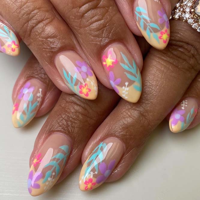 French Tip Florals