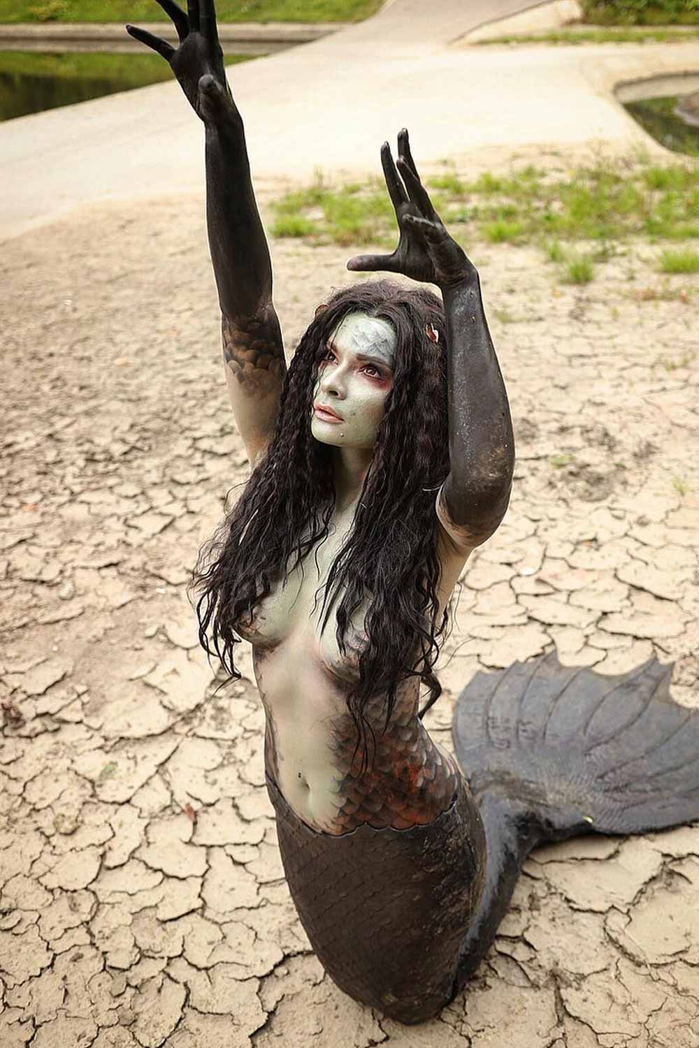 Dark Mermaid Halloween Costume Idea