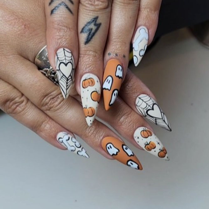 Mix and Match Halloween Nail Designs