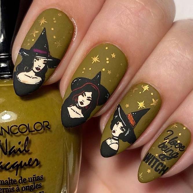 Witches Halloween Nails