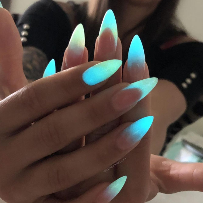 51 Glow In The Dark Nails ideas  dark nails, nails, nail designs