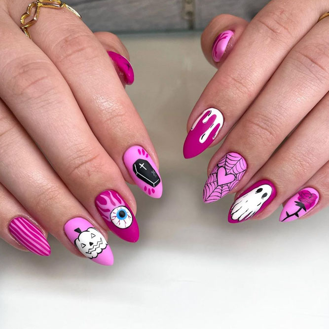 Barbie Pink Nails Halloween Vibe