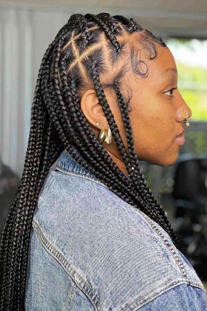 Diamond Part Knotless Braids