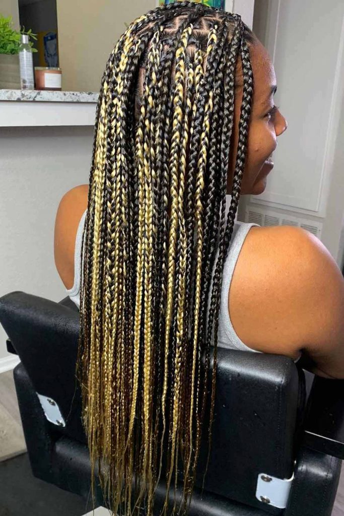 Knotless Braids with Blonde Highlights