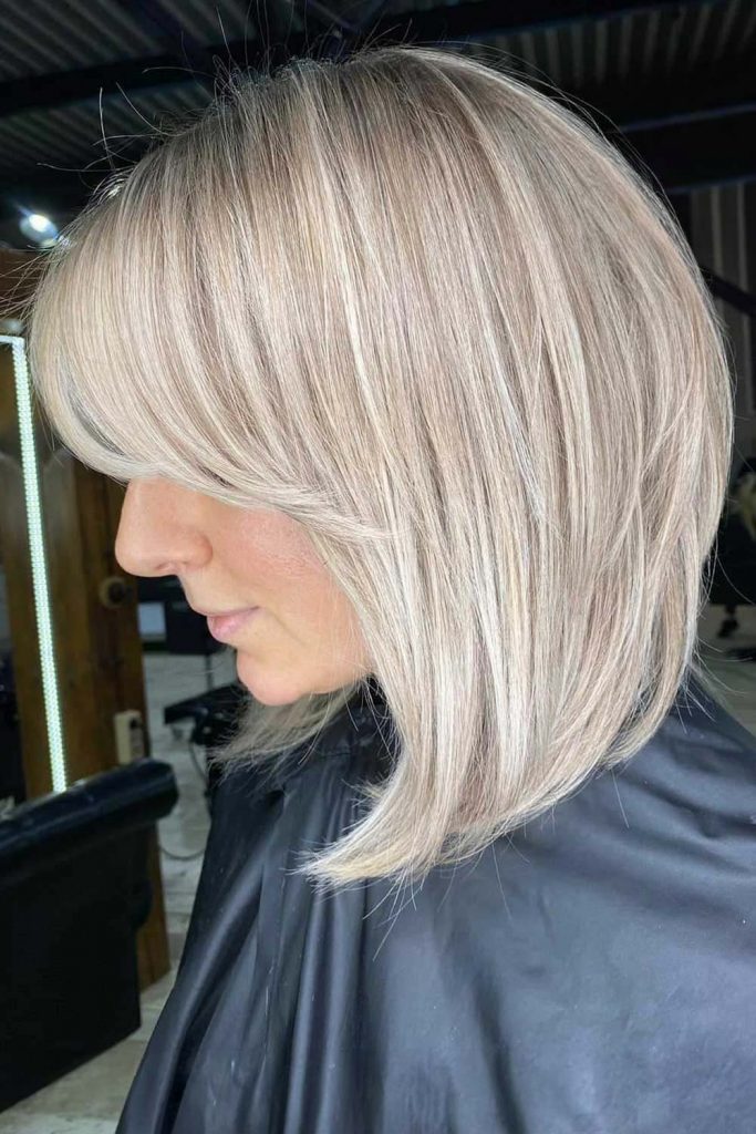 Platinum Balayage and Side Parted Hair