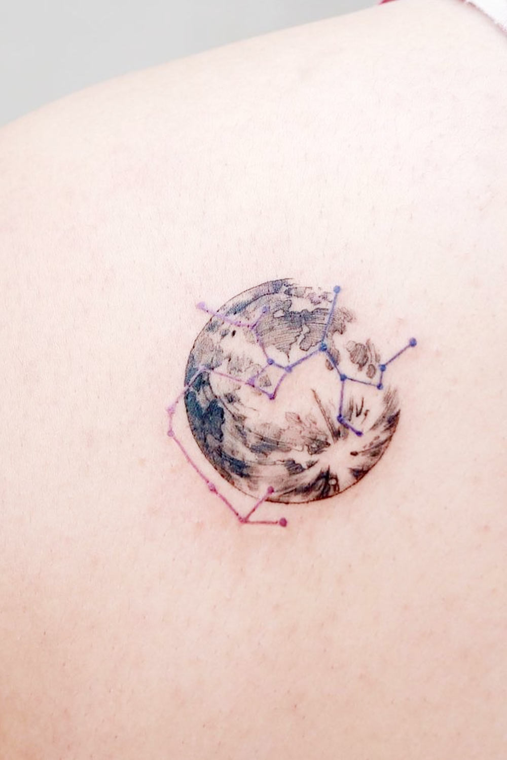 Shoulder Tattoo Design with Constellation