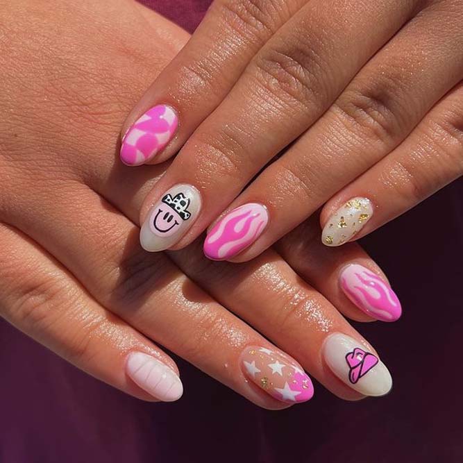 Pink Cowgirl Set Mani