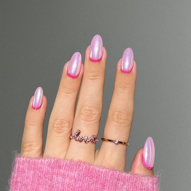 Chrome Pink Nails