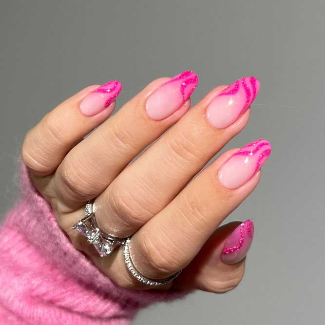 Pink Swirls Manicure
