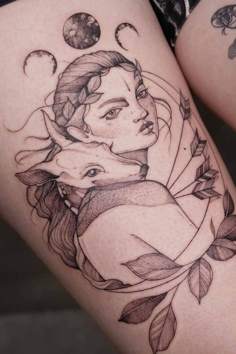 Tattoo design with Female Portrait