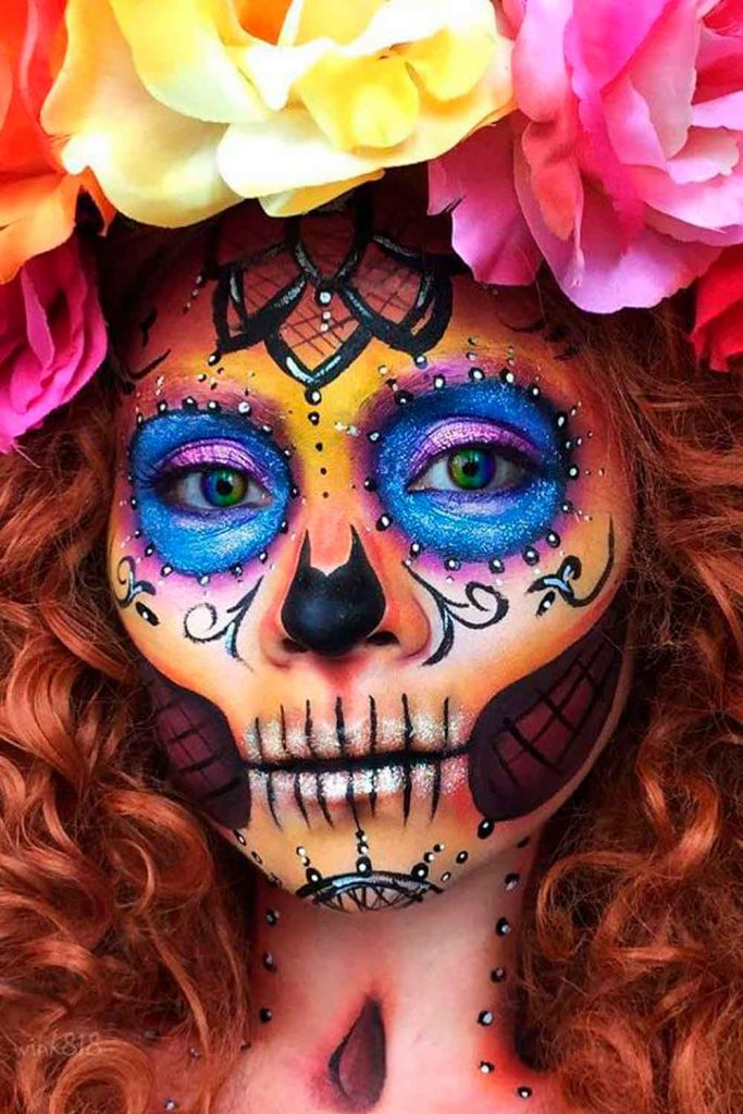 Fall-Styled Skeleton Makeup Looks