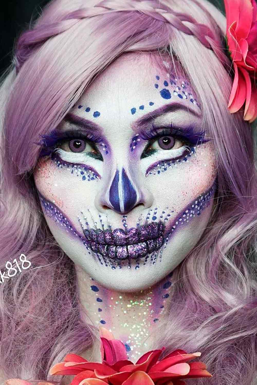 Glitter Skeleton Makeup Ideas