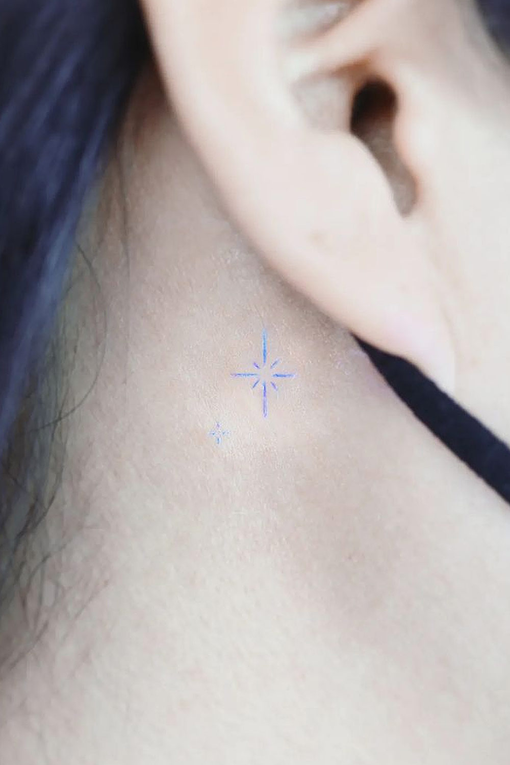 Small Star Tattoo Behind the Ear