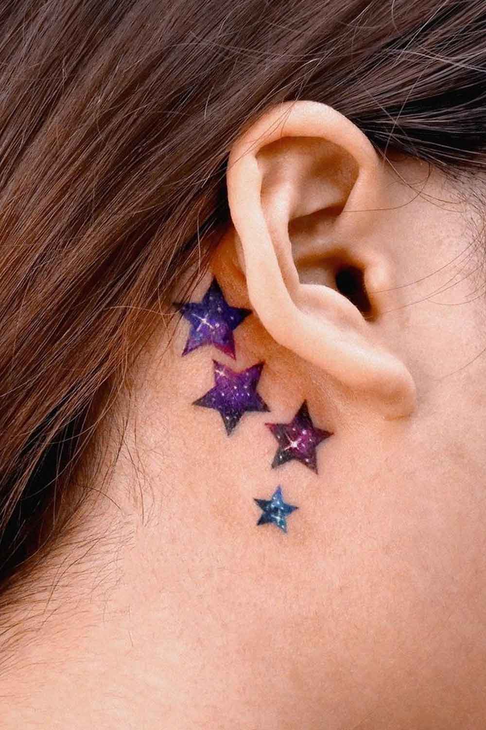 Star Tattoos Behind The Ear