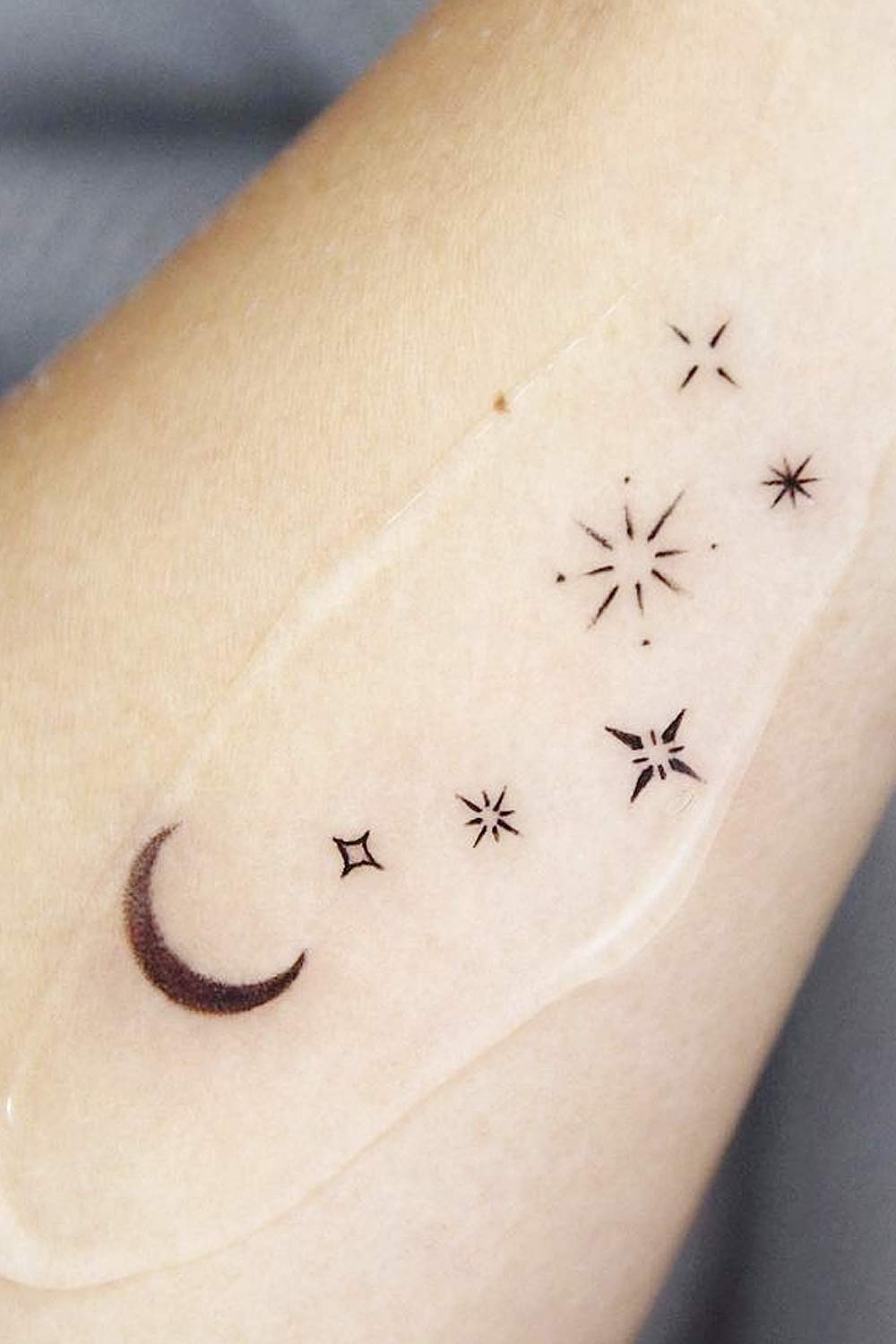 Moon with Stars Tattoo