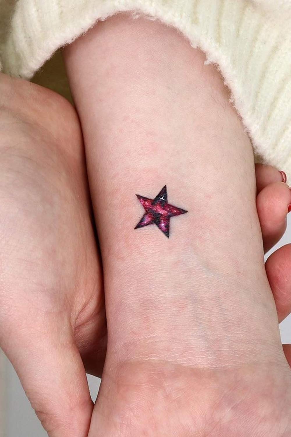 star tattoo ideas wrist watercolor