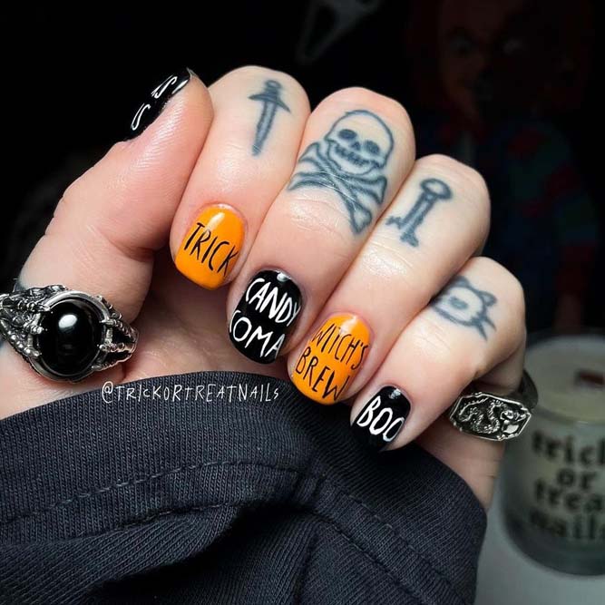 Candy Coma Nails for Halloween