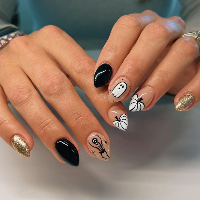 Spooky and Classy Fall Mani